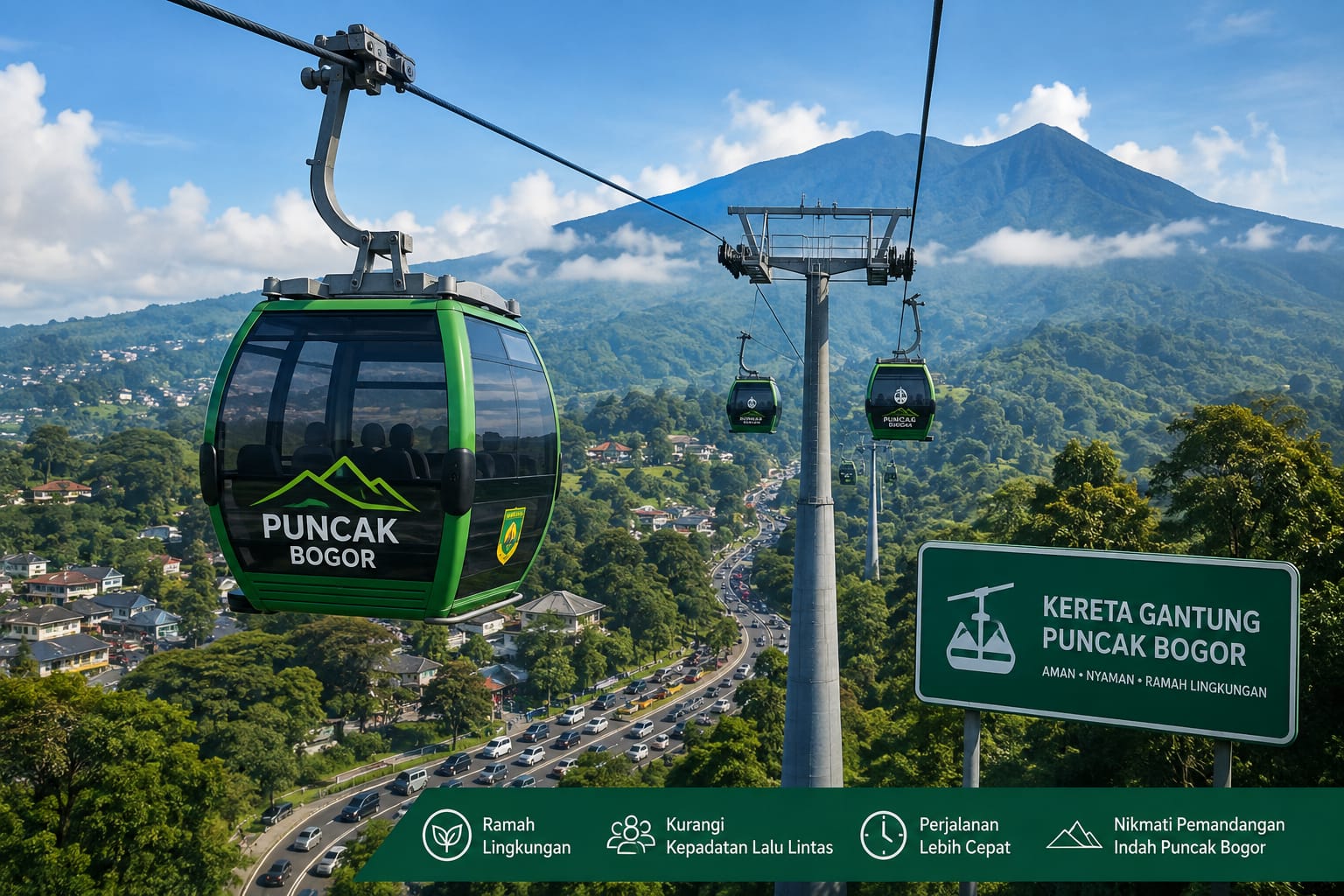 Pemkab Bogor Siapkan Kereta Gantung di Kawasan Puncak